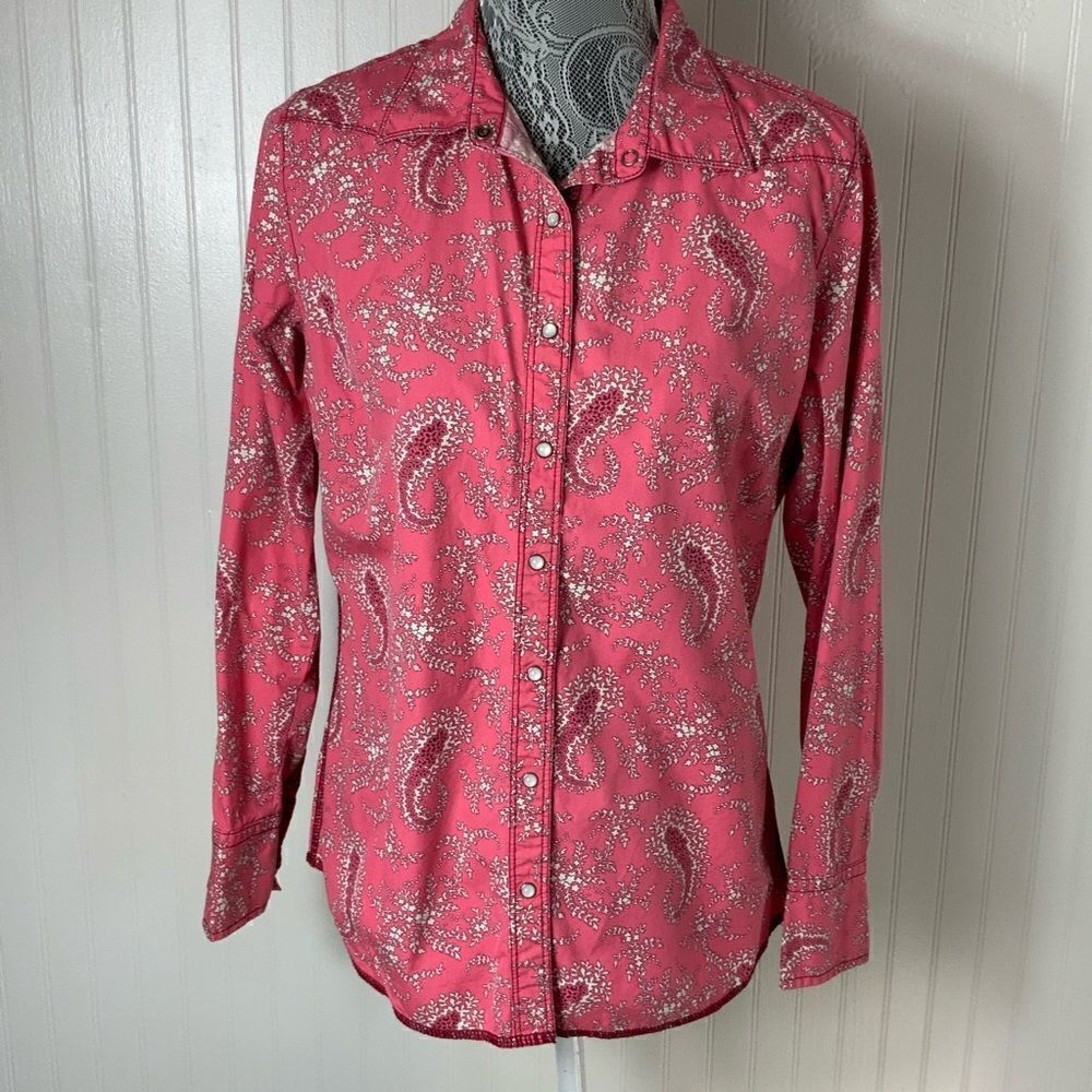 The Territory Ahead pearl snap paisley shirt